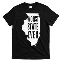 Illinois Worst State Ever IL Sucks Funny Graphic T-Shirt