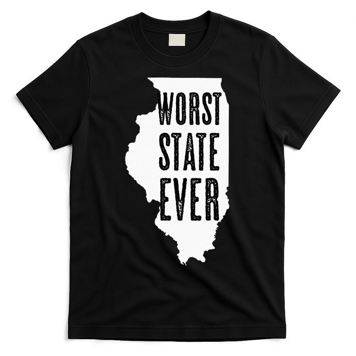 Illinois Worst State Ever IL Sucks Funny Graphic T-Shirt