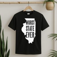 Illinois Worst State Ever IL Sucks Funny Graphic T-Shirt