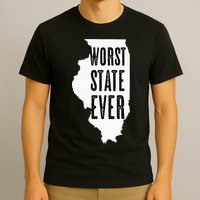Illinois Worst State Ever IL Sucks Funny Graphic T-Shirt