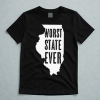 Illinois Worst State Ever IL Sucks Funny Graphic T-Shirt