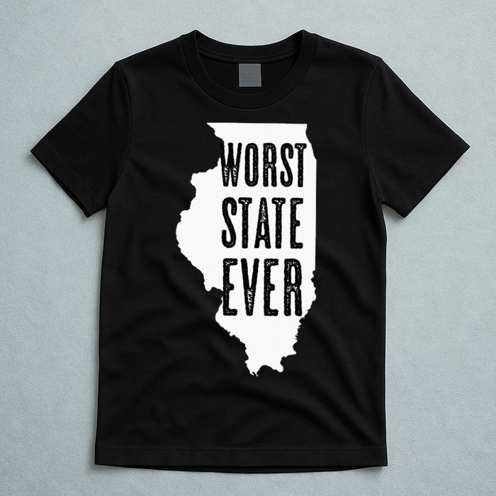 Illinois Worst State Ever IL Sucks Funny Graphic T-Shirt