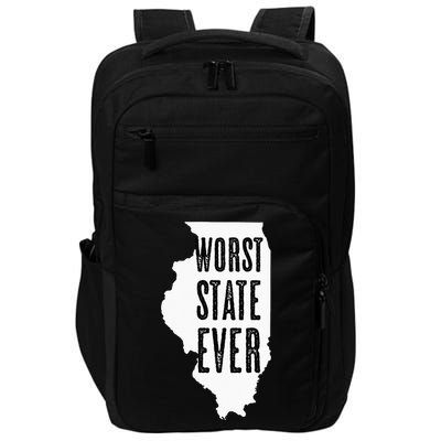 Illinois Worst State Ever IL Sucks Funny Graphic Impact Tech Backpack
