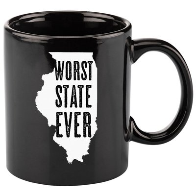Illinois Worst State Ever IL Sucks Funny Graphic 11oz C Handle Ceramic Mug
