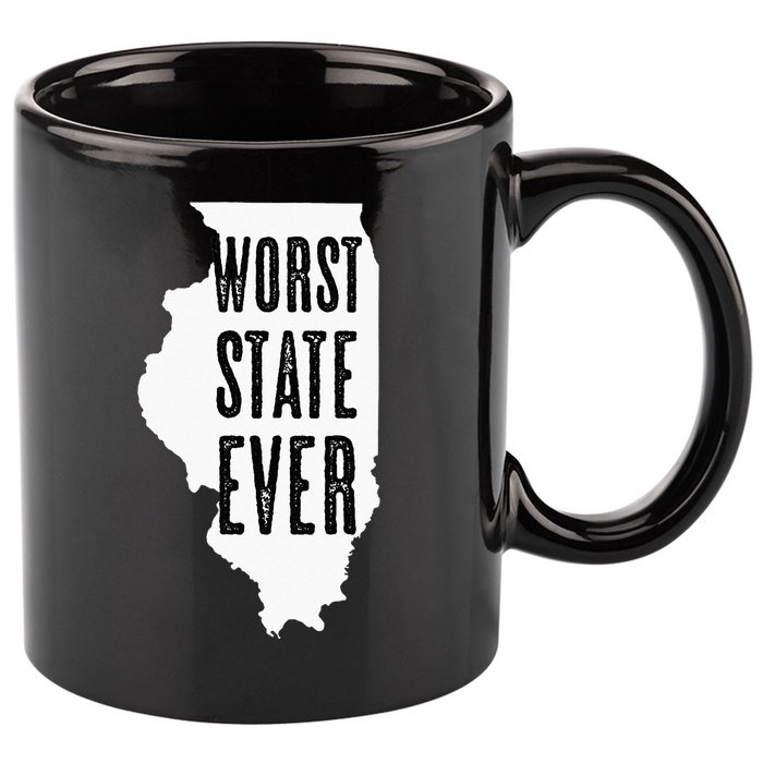 Illinois Worst State Ever IL Sucks Funny Graphic 11oz C Handle Ceramic Mug