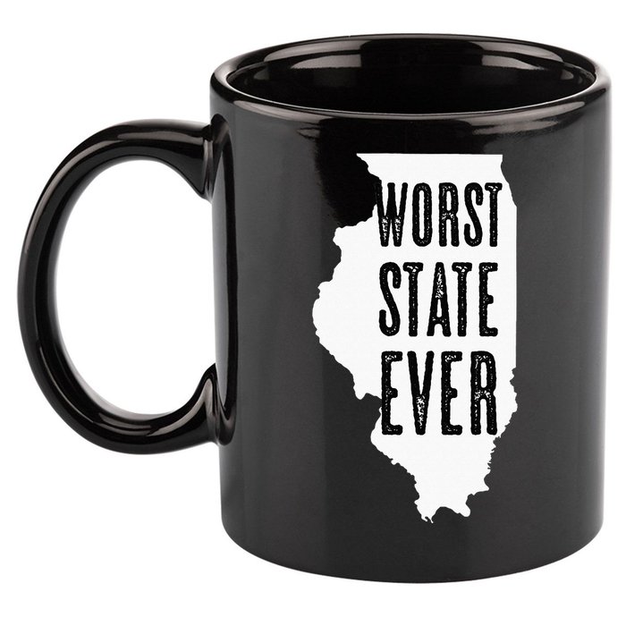 Illinois Worst State Ever IL Sucks Funny Graphic 11oz C Handle Ceramic Mug