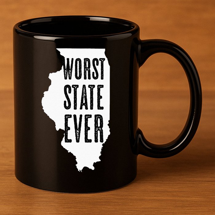 Illinois Worst State Ever IL Sucks Funny Graphic 11oz C Handle Ceramic Mug