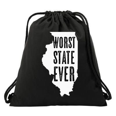 Illinois Worst State Ever IL Sucks Funny Graphic Drawstring Bag