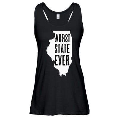 Illinois Worst State Ever IL Sucks Funny Graphic Ladies Essential Flowy Tank