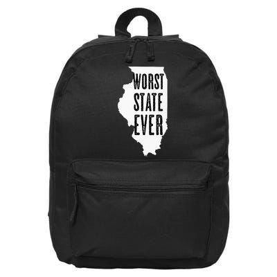 Illinois Worst State Ever IL Sucks Funny Graphic 16 in Basic Backpack