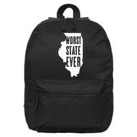 Illinois Worst State Ever IL Sucks Funny Graphic 16 in Basic Backpack