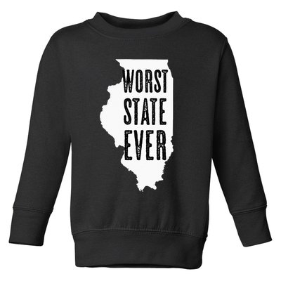 Illinois Worst State Ever IL Sucks Funny Graphic Toddler Sweatshirt