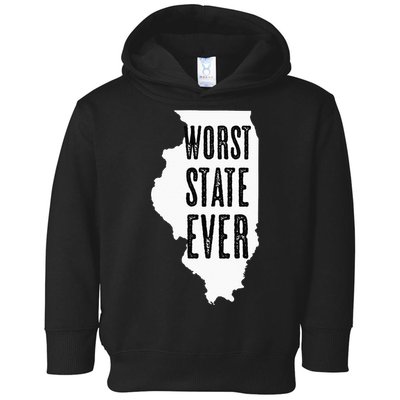 Illinois Worst State Ever IL Sucks Funny Graphic Toddler Hoodie