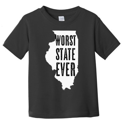 Illinois Worst State Ever IL Sucks Funny Graphic Toddler T-Shirt