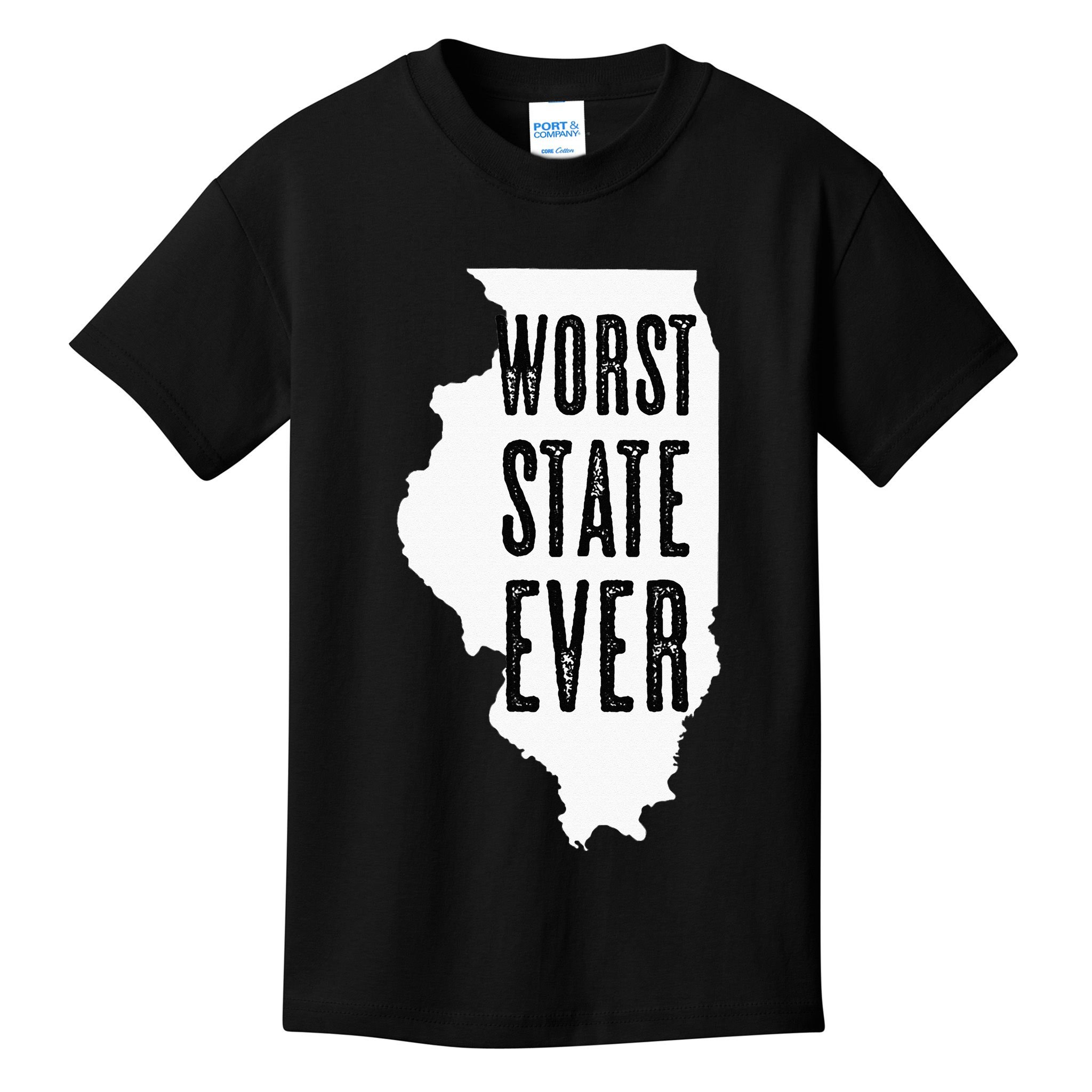 Illinois Worst State Ever IL Sucks Funny Graphic Kids T-Shirt