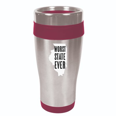 Illinois Worst State Ever IL Sucks Funny Graphic 16oz Travel Tumbler