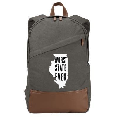 Illinois Worst State Ever IL Sucks Funny Graphic Cotton Canvas Backpack