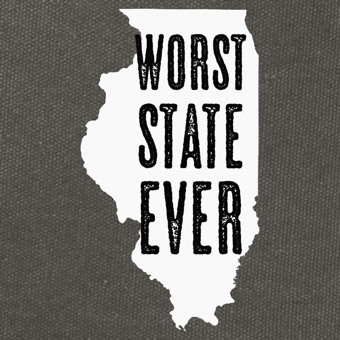 Illinois Worst State Ever IL Sucks Funny Graphic Cotton Canvas Backpack