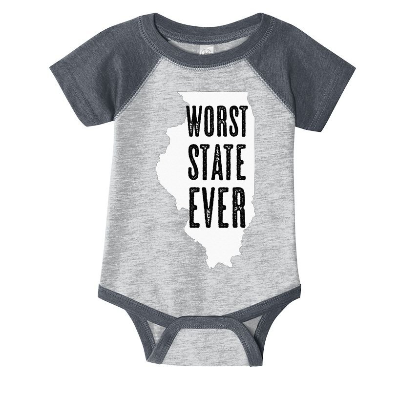 Illinois Worst State Ever IL Sucks Funny Graphic Infant Baby Jersey Bodysuit