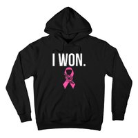 I Won Survivor Fighter Breast Cancer Awareness Pink Ribbon Hoodie