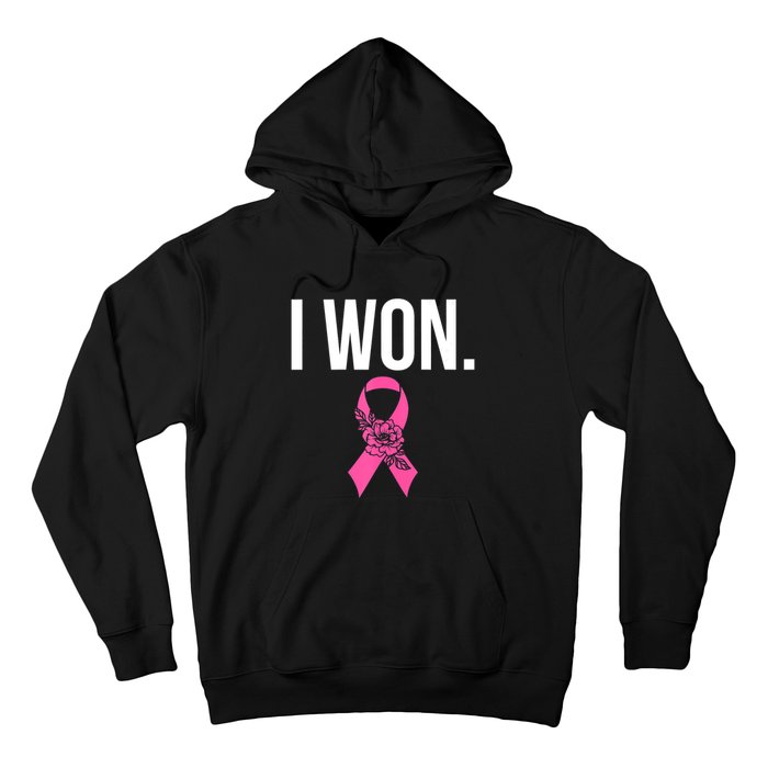 I Won Survivor Fighter Breast Cancer Awareness Pink Ribbon Hoodie