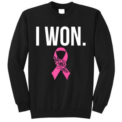 I Won Survivor Fighter Breast Cancer Awareness Pink Ribbon Sweatshirt