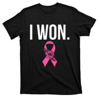 I Won Survivor Fighter Breast Cancer Awareness Pink Ribbon T-Shirt