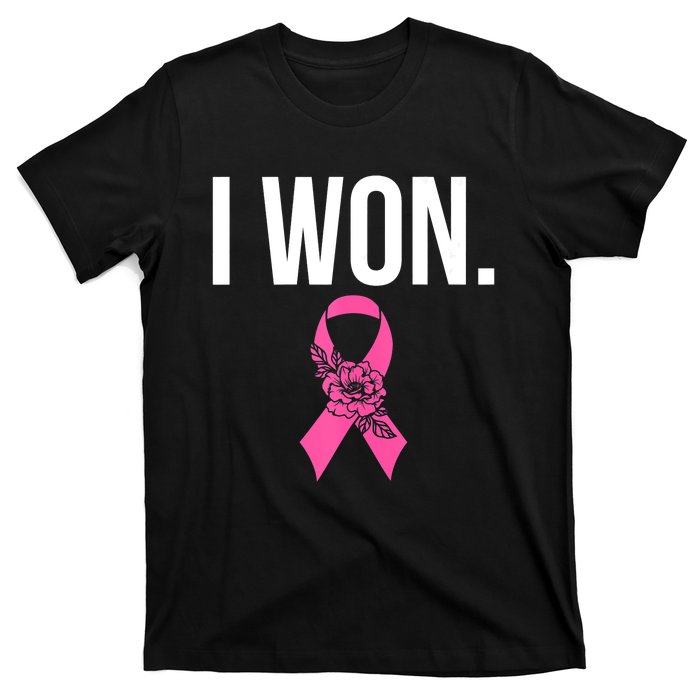 I Won Survivor Fighter Breast Cancer Awareness Pink Ribbon T-Shirt