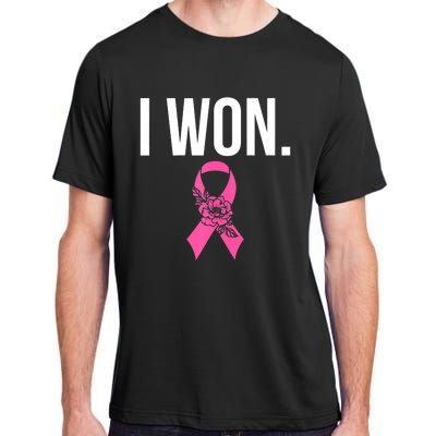 I Won Survivor Fighter Breast Cancer Awareness Pink Ribbon Adult ChromaSoft Performance T-Shirt