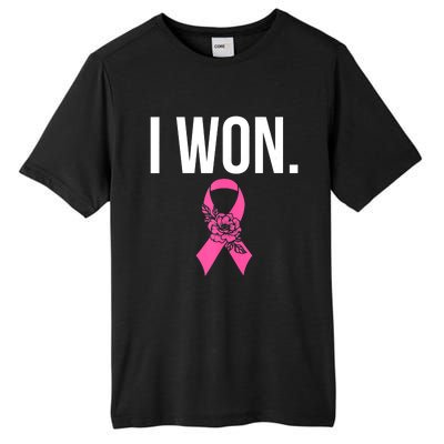 I Won Survivor Fighter Breast Cancer Awareness Pink Ribbon Tall Fusion ChromaSoft Performance T-Shirt