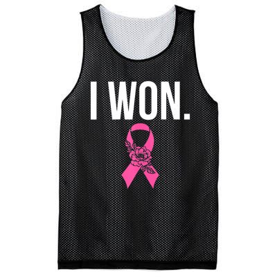 I Won Survivor Fighter Breast Cancer Awareness Pink Ribbon Mesh Reversible Basketball Jersey Tank