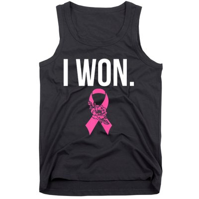 I Won Survivor Fighter Breast Cancer Awareness Pink Ribbon Tank Top