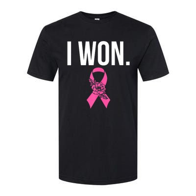 I Won Survivor Fighter Breast Cancer Awareness Pink Ribbon Softstyle CVC T-Shirt