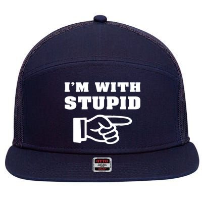 I'm With Stupid 7 Panel Mesh Trucker Snapback Hat