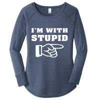 I'm With Stupid Women's Perfect Tri Tunic Long Sleeve Shirt