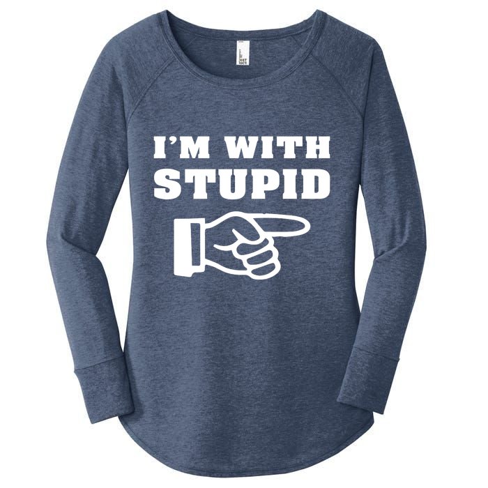 I'm With Stupid Women's Perfect Tri Tunic Long Sleeve Shirt