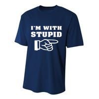 I'm With Stupid Performance Sprint T-Shirt