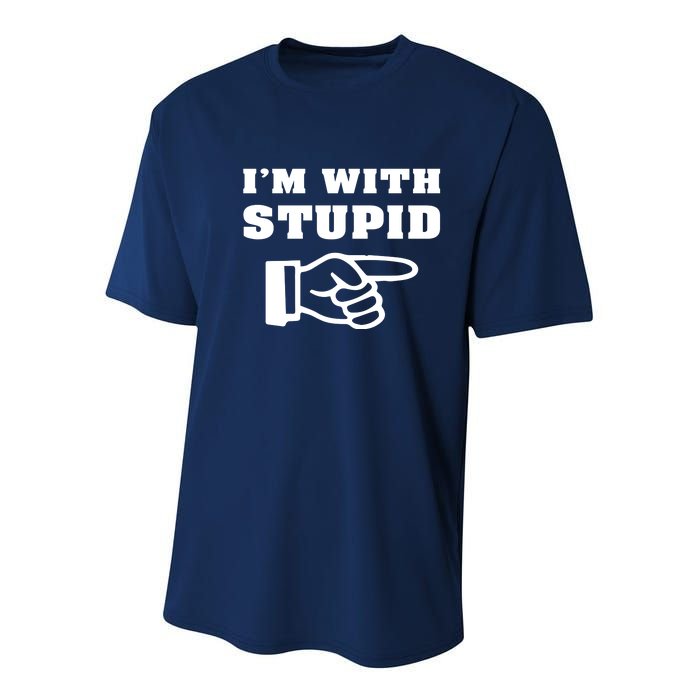 I'm With Stupid Youth Performance Sprint T-Shirt