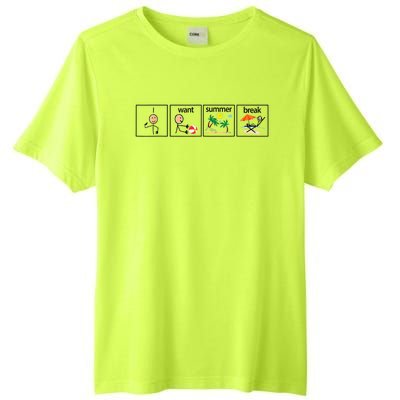 I Want Summer Break Teacher Last Day Of School Vacation Tall Fusion ChromaSoft Performance T-Shirt