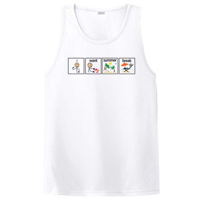 I Want Summer Break Teacher Last Day Of School Vacation PosiCharge Competitor Tank