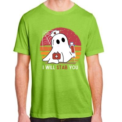 I Will Stab You Ghost Nurse Vintage Funny Halloween Nurses Great Gift Adult ChromaSoft Performance T-Shirt