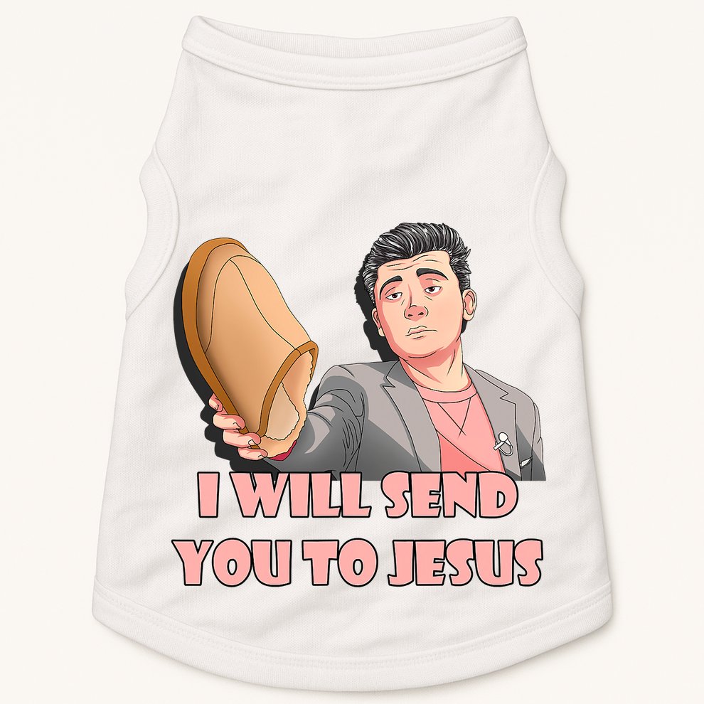 I Will Send You To Jesus Funny Asian Guy Asian Stereotypes Doggie Tank