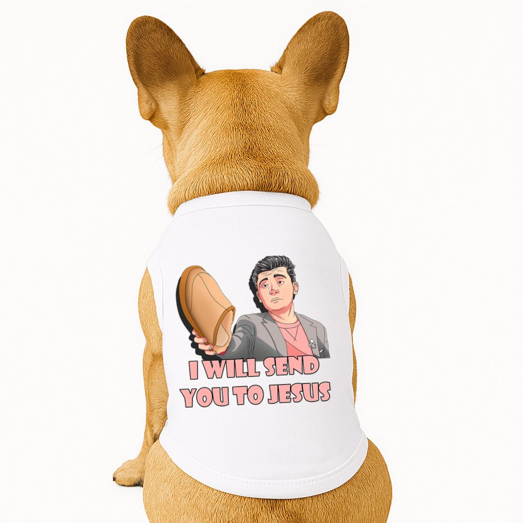 I Will Send You To Jesus Funny Asian Guy Asian Stereotypes Doggie Tank