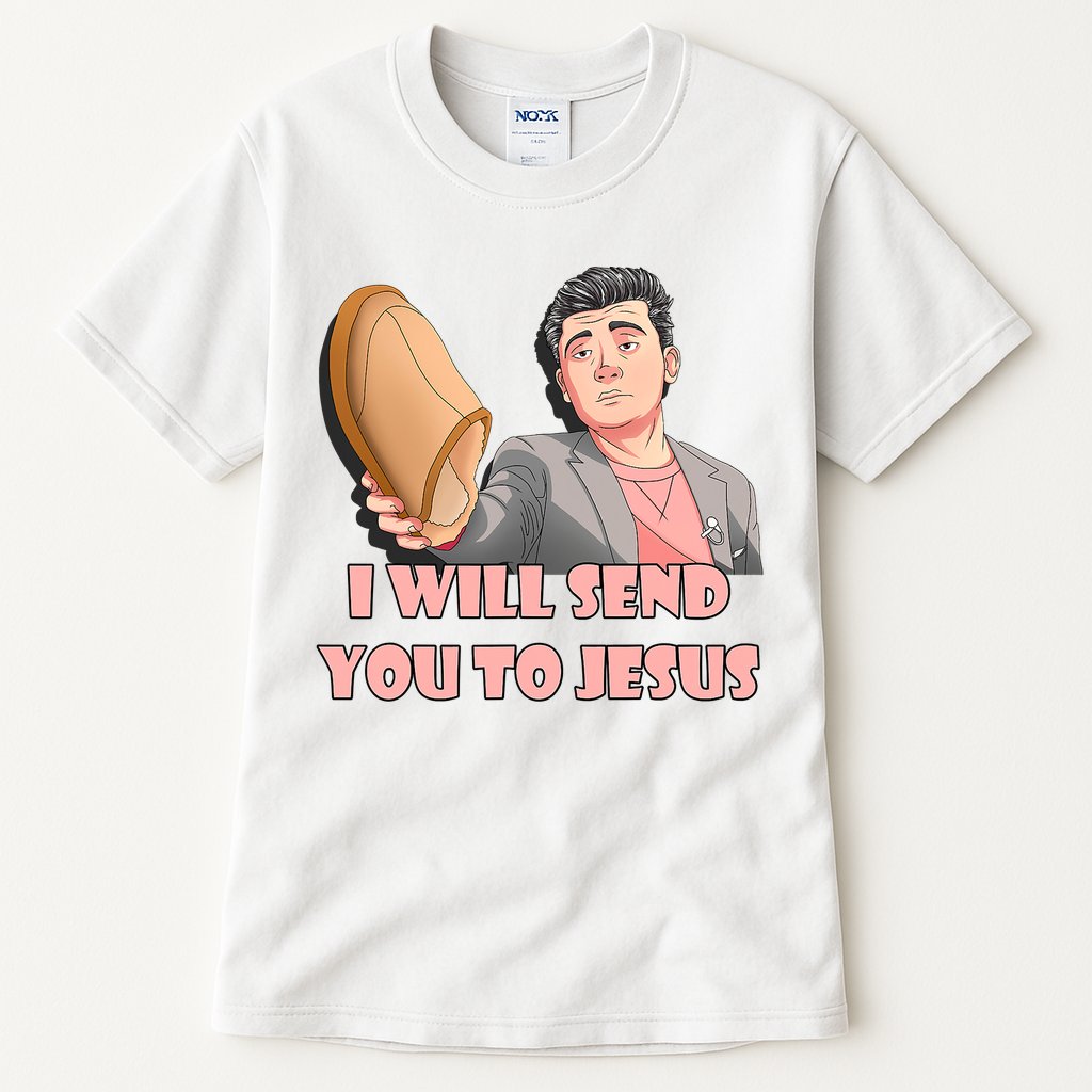 I Will Send You To Jesus Funny Asian Guy Asian Stereotypes Tall T-Shirt
