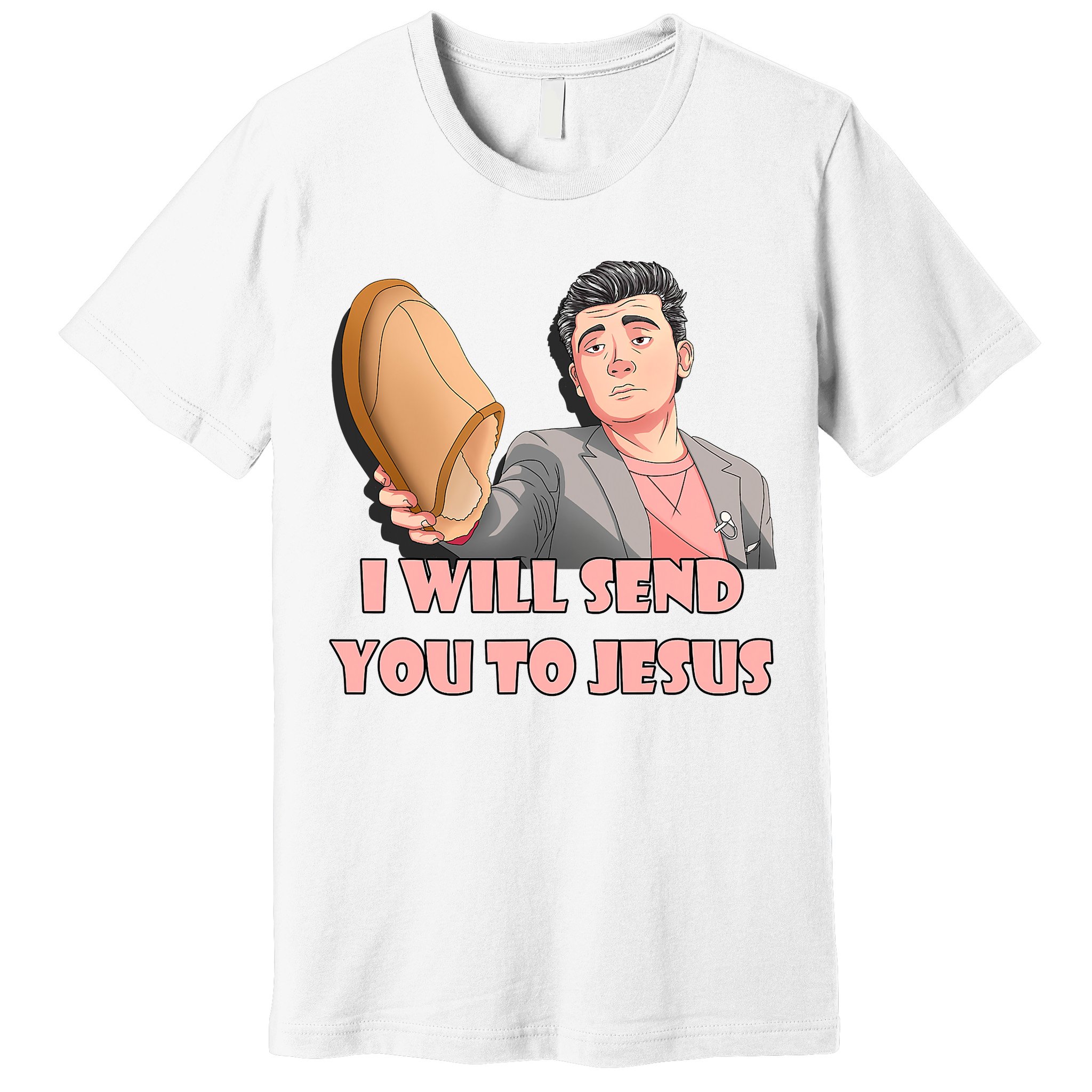 I Will Send You To Jesus Funny Asian Guy Asian Stereotypes Premium T-Shirt
