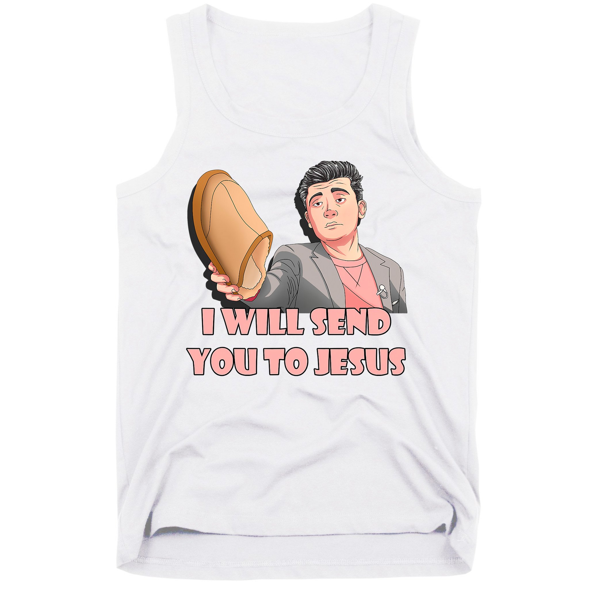 I Will Send You To Jesus Funny Asian Guy Asian Stereotypes Tank Top