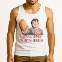 I Will Send You To Jesus Funny Asian Guy Asian Stereotypes Tank Top
