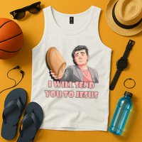 I Will Send You To Jesus Funny Asian Guy Asian Stereotypes Tank Top