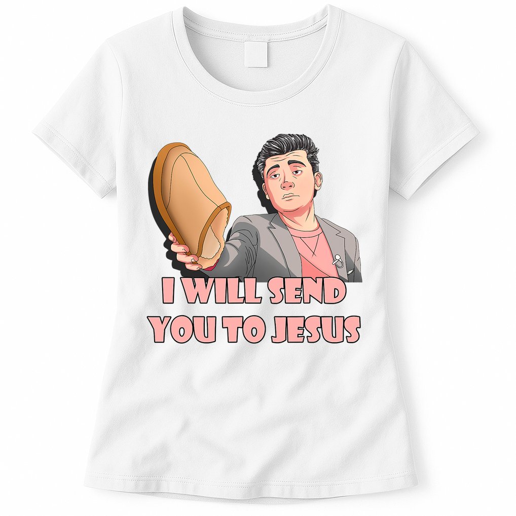 I Will Send You To Jesus Funny Asian Guy Asian Stereotypes Womens T-Shirt