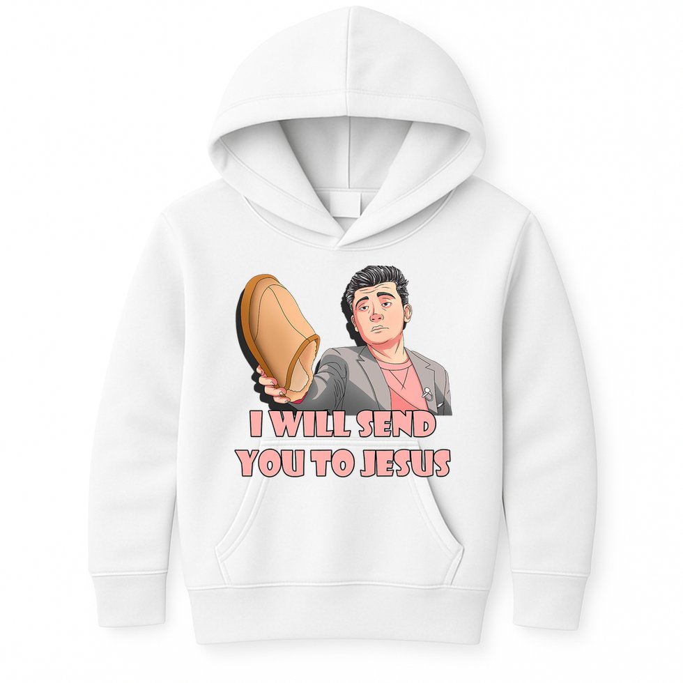I Will Send You To Jesus Funny Asian Guy Asian Stereotypes Kids Hoodie